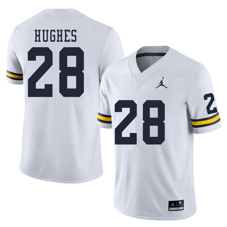 Men #28 Danny Hughes Michigan Wolverines College Football Jerseys Sale-White